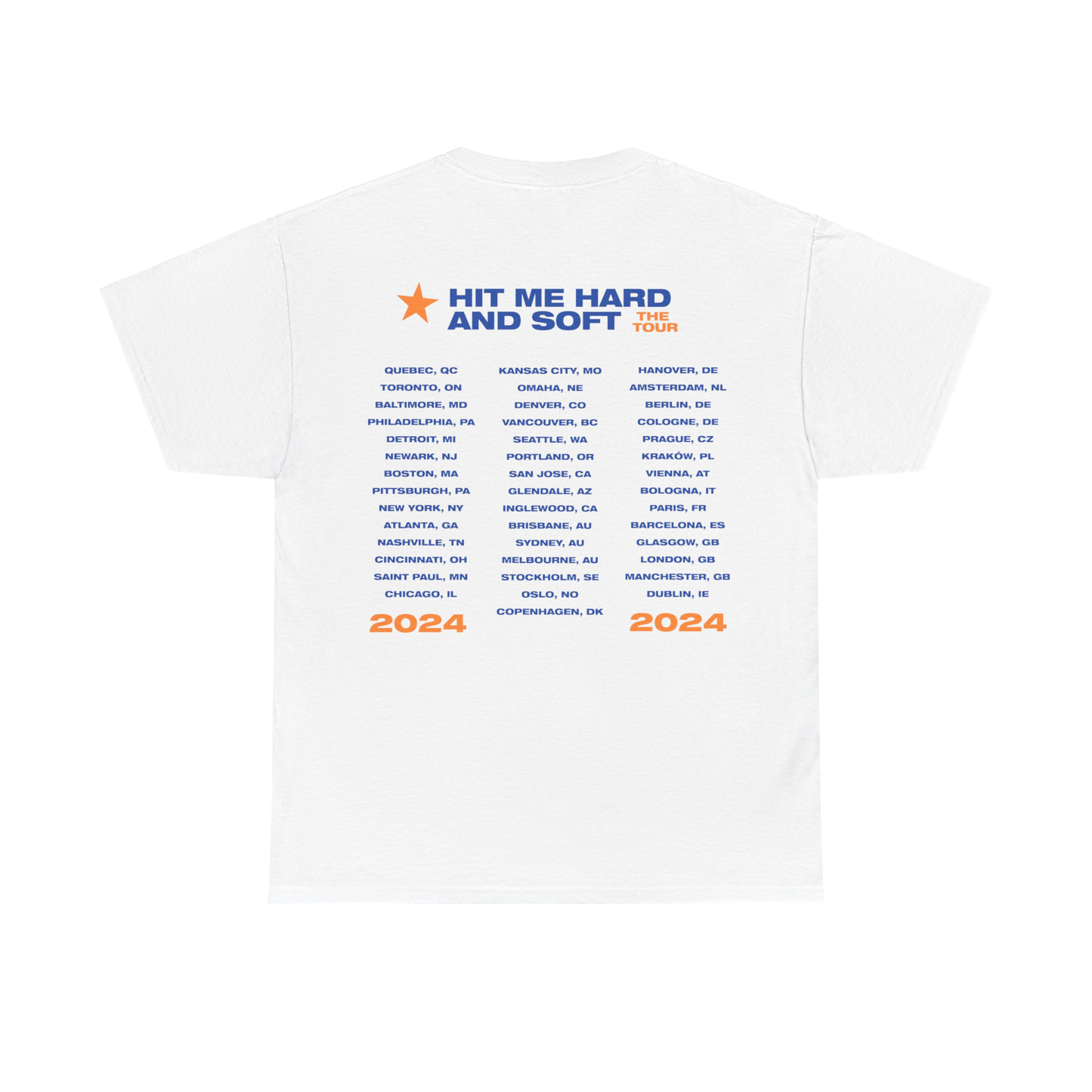 Billie Eilish Merch - Hit Me Hard And Soft Vintage Tour Dates White T-shirt