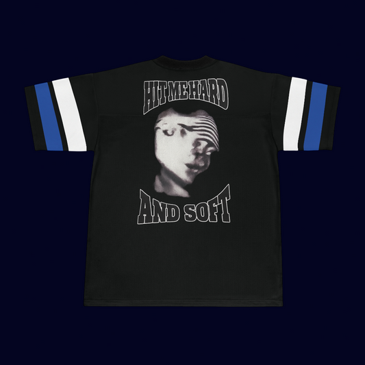 Billie Eilish Merch - Hit Me Hard and Soft Blue Distorted Face Jersey